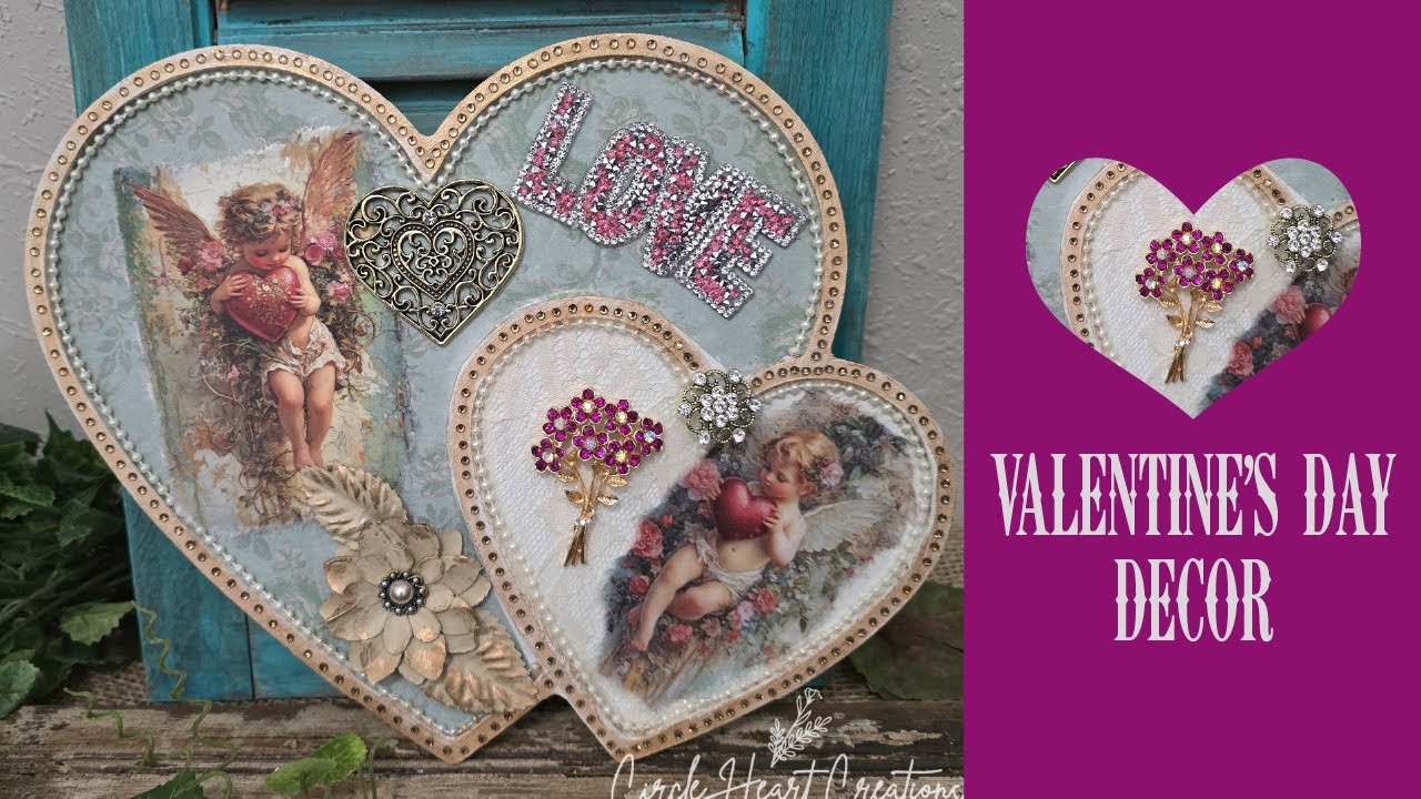 Decoupage Heart Décor | Dazzling Valentine Decor
