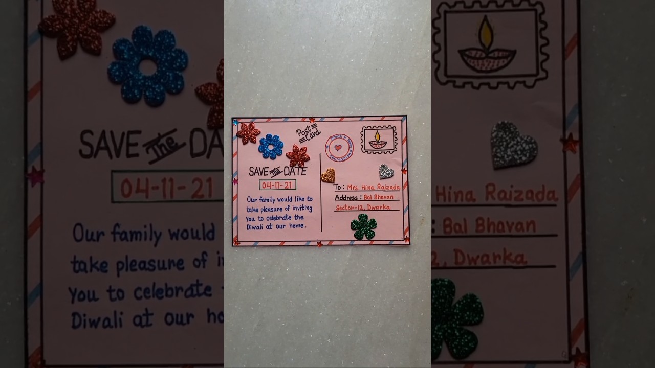 Handmade postcard  #invitation #postcard #shorts