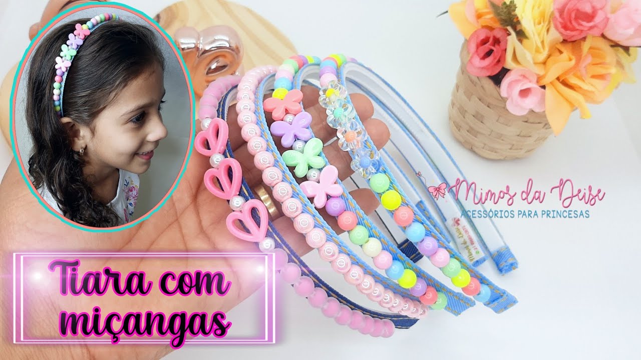 TIARA DA MODA - TIARA DE PÉROLAS- PARA INICIANTE-LINDA E LUCRATIVA- Pap Diy ribbon bow hair