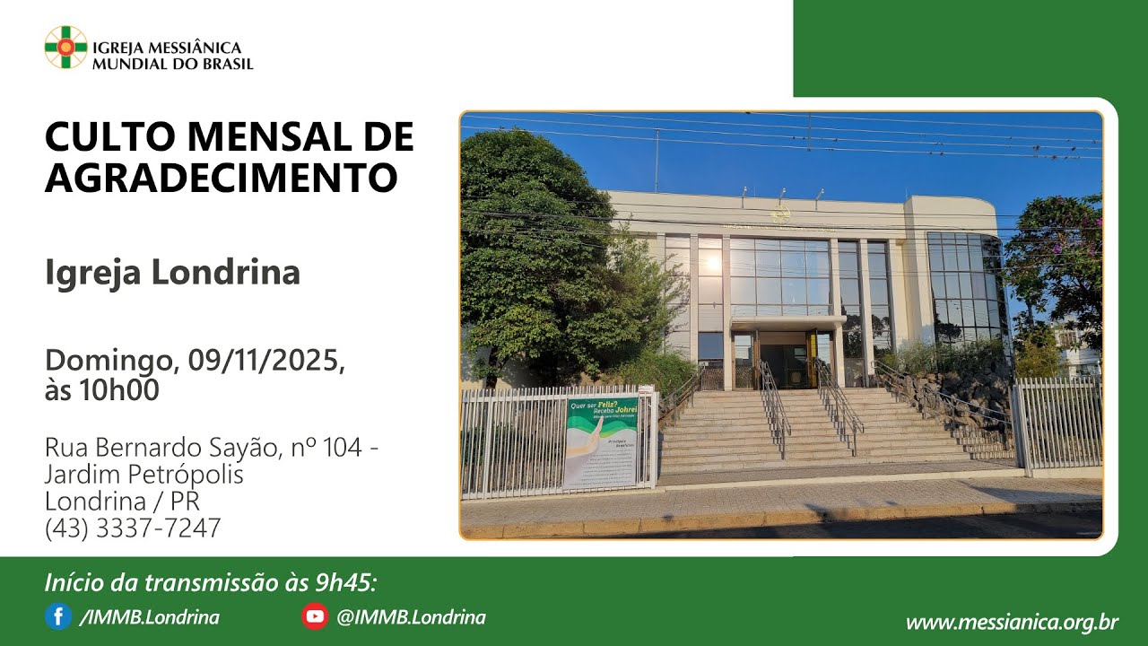 Culto Mensal de Agradecimento | Igreja Londrina - 09-11-2025