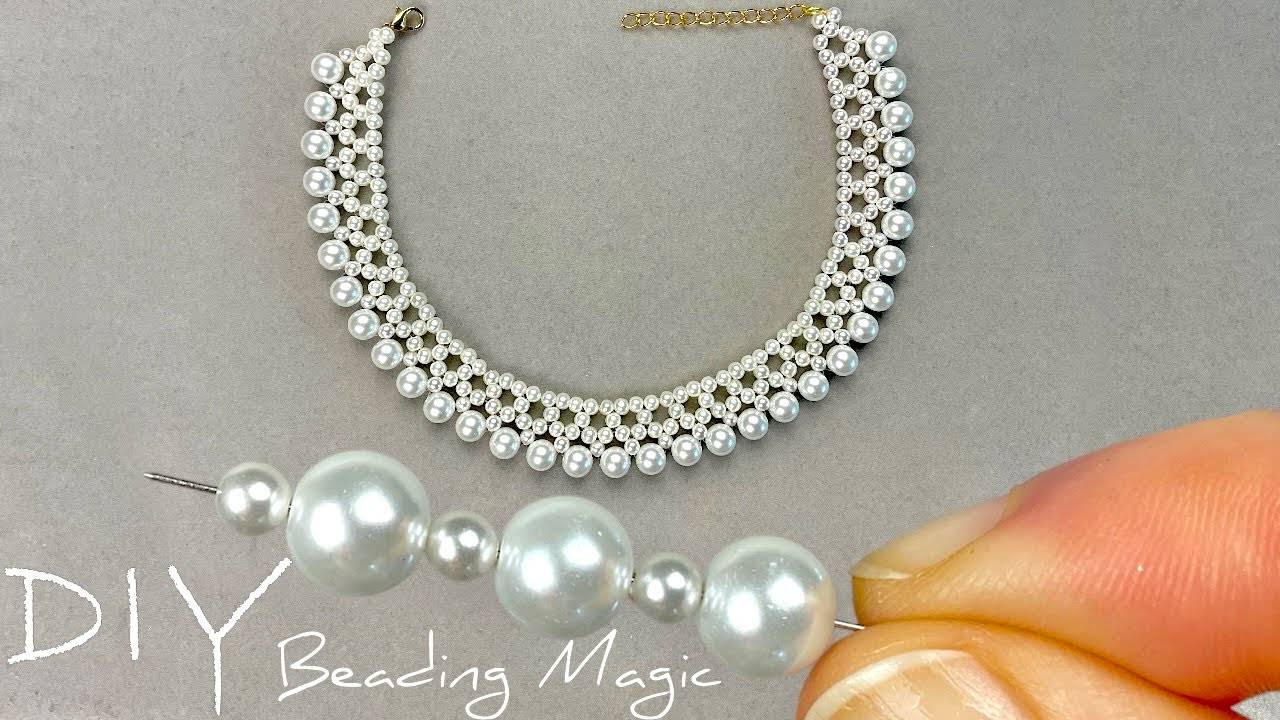 Pearl Necklace: Jewellery Making at Home | Beaded Necklace Tutorial