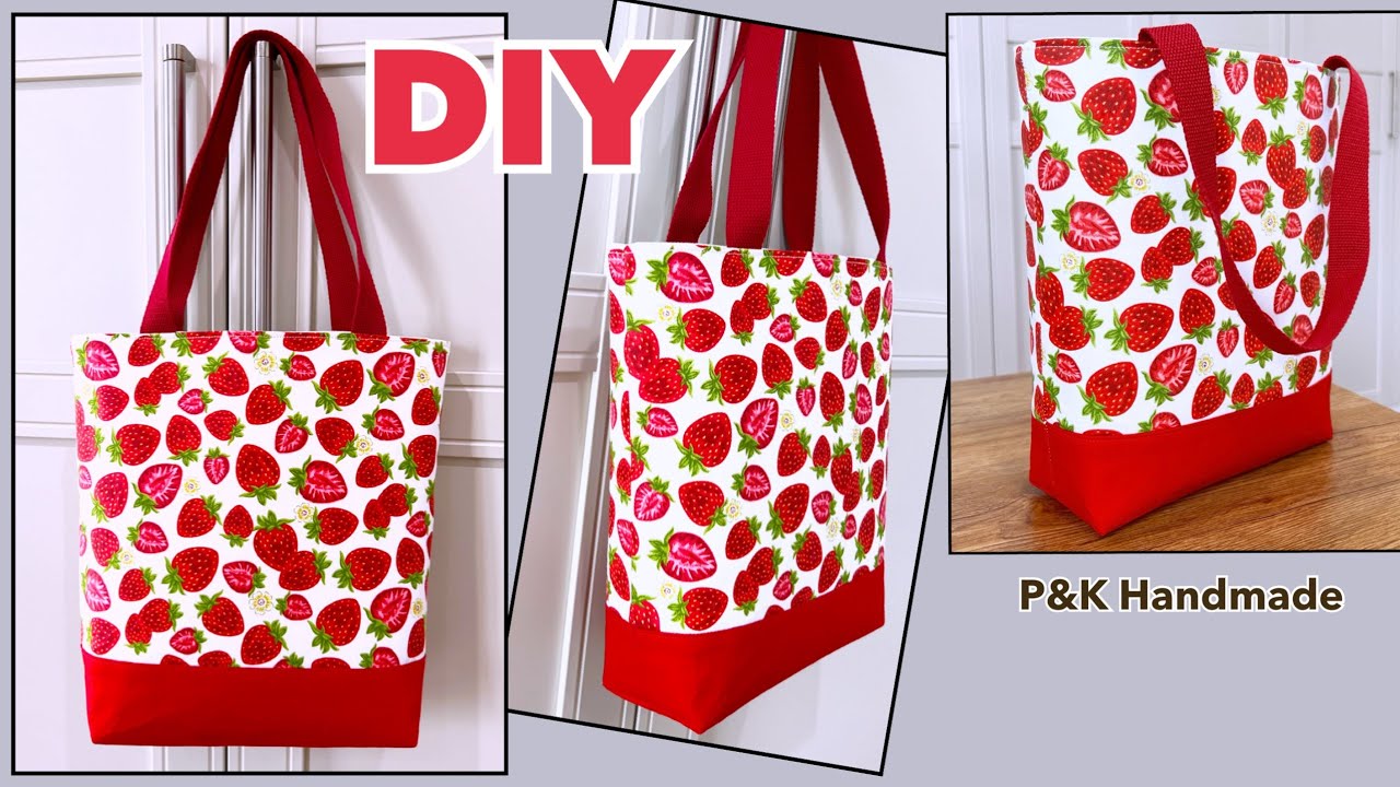 EASY TO MAKE! HOW TO MAKE CUTE TOTE BAG | SHOPPING BAG MAKING IDEAS EASILY AT HOME | SEWING TUTORIAL