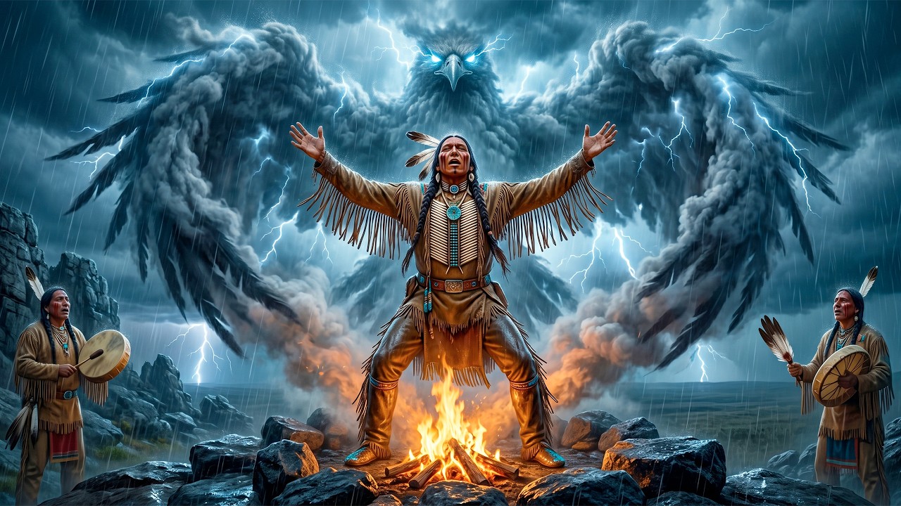 Native American Lakota Thunder Chant on the Butte - Deep Drums for Calm & Protection