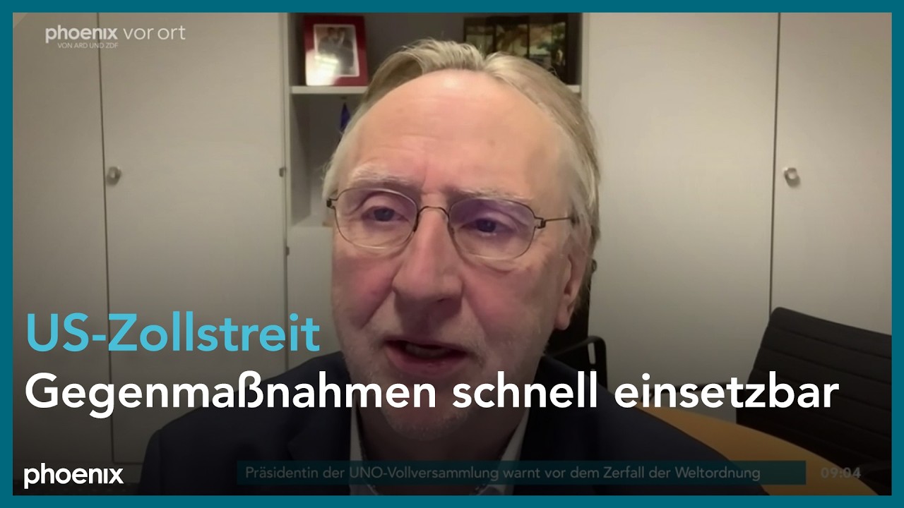 phoenix tagesgespr&auml;ch mit Bernd Lange zum US-Zollstreit am 19.01.26