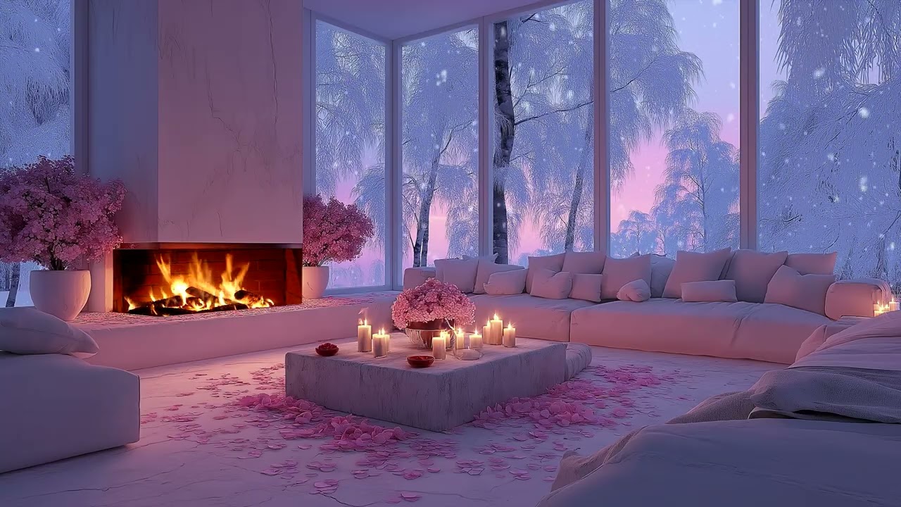 🔥🎼 Cozy Quiet Piano Lounge with Fireplace Sounds & Soft Piano for Study, Meditation, Deep Sleep