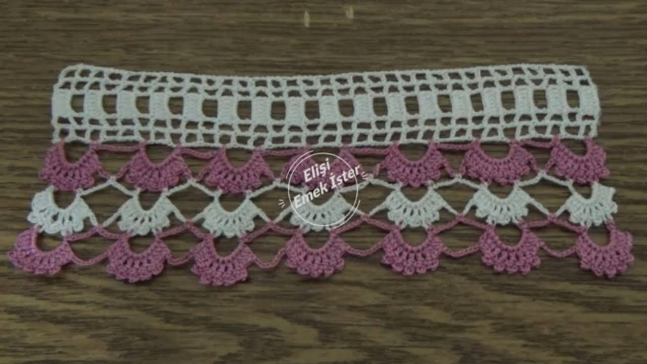İp Koparmadan Çiçekli Sıralı Havlu Kenarı Modeli isteyenler için yaptım🧵#crochet