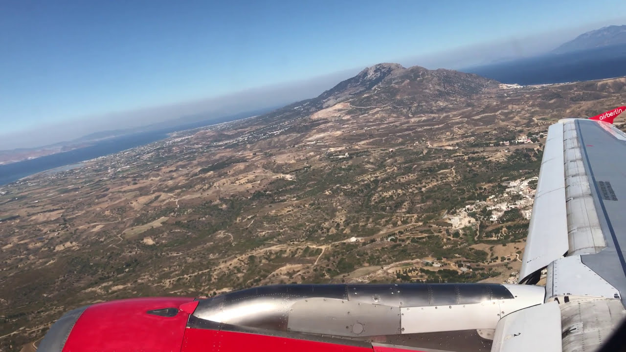 Takeoff from Kos Airport (Greece) with a A321 from FlyNiki