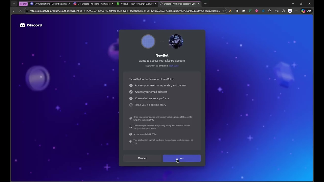شرح اساسيات تشغيل بوت ديسكورد عبر مكتبة Discord.js مع أمين | الجزء الاول #udd_ameendjs_e1