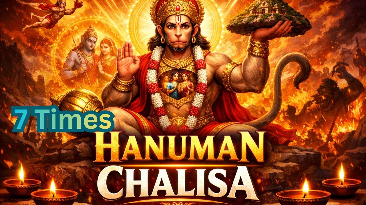 हनुमान चालीसा 7 बार सुनिए | Powerful Hanuman Chalisa | संकट कटेगा | धन-लाभ और रक्षा Jai Bajrangbali