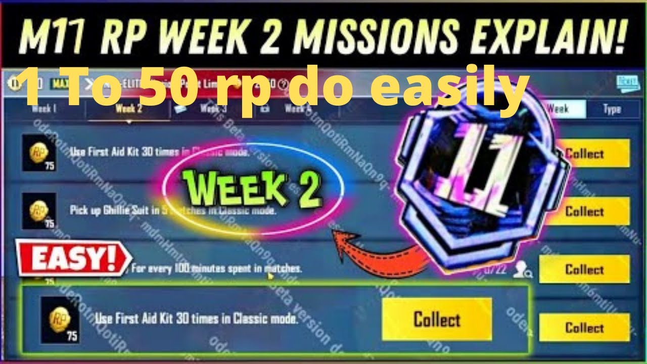 BGMI M11 rp missions explain week 1 season c2s6 | royal pass mission week 2 | M11 rp missions