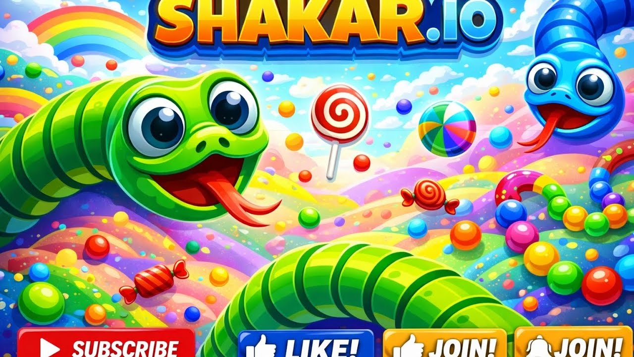 Shakar.io 🐍🍬 Sweet Snake Battle! Colorful Worms & Candy Chaos