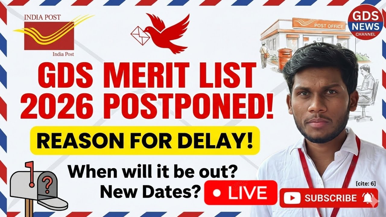 Postal GDS Merit List 📮 New Dates Announced📢 Join Live 🔴