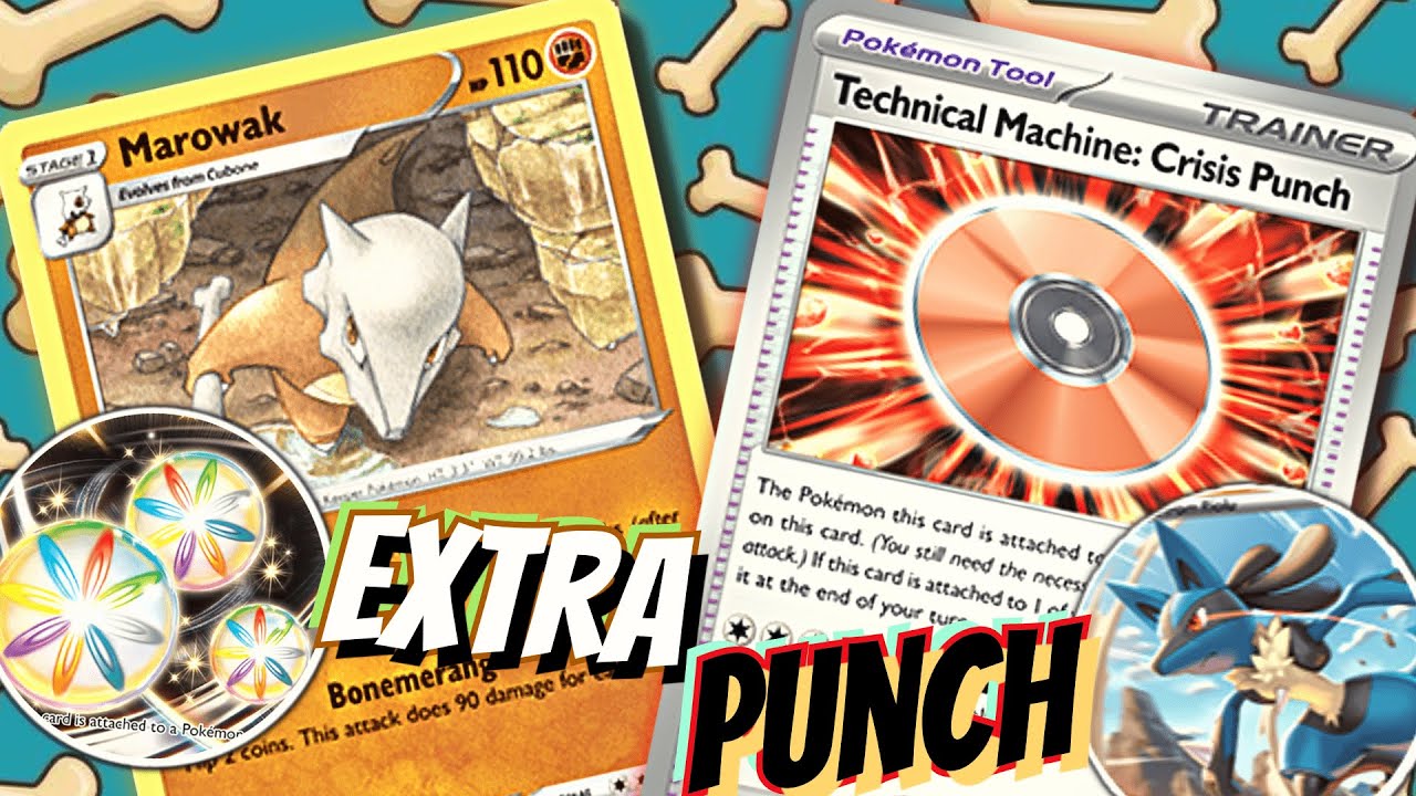 Technical Machine Crisis Punch Deck. 💥🥊 370 Damage Blow! W/ Marowak, Lucario & Reversal Energy. PTCG