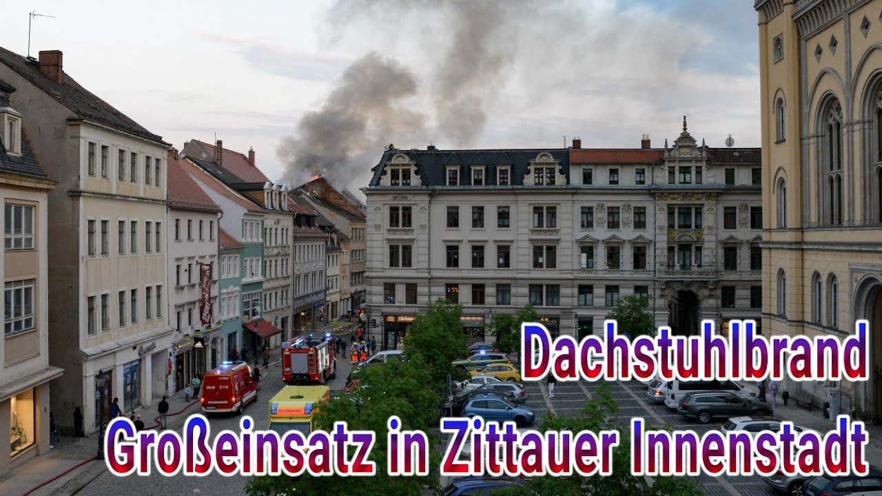 Dachstuhlbrand: Großeinsatz in Zittauer Innenstadt