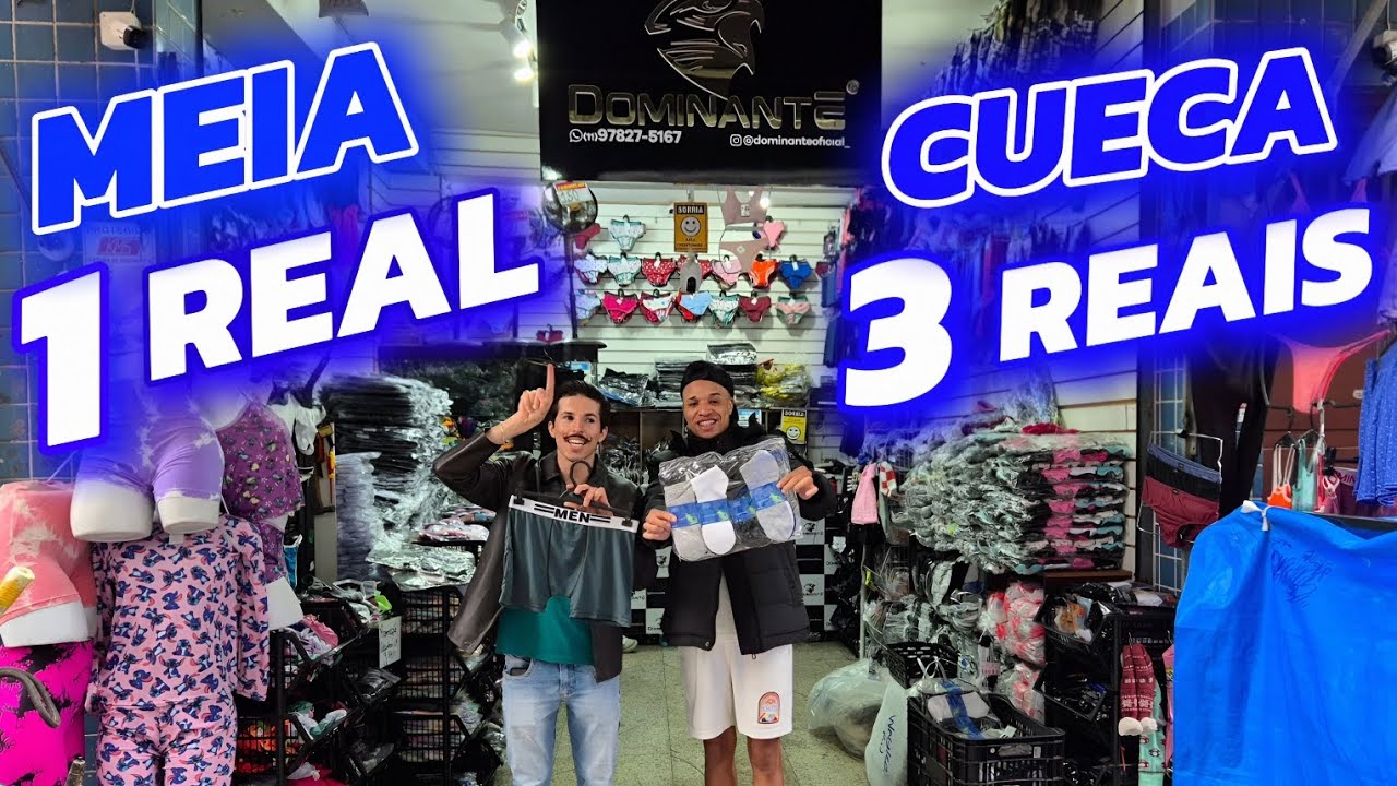 MAIS BARATO QUE UM BALA 🤯. FABRICANTE SECRETO DE MEIAS E CUECAS DO BRÁS. A PARTIR DE 1,00 🤑