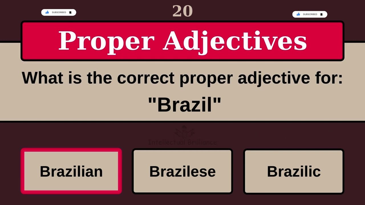 Proper Adjectives | Proper Adjectives Proficiency Test Challenge | Types of Adjective