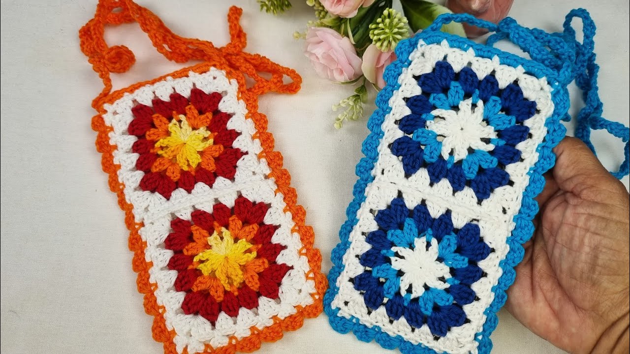 BOLSA EM CROCH&Ecirc; PORTA CELULAR@PittysArts