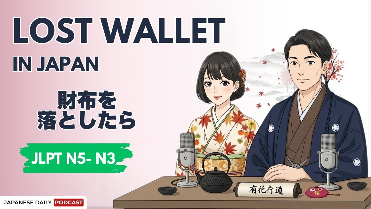 JLPT N5-N3 | Lost Wallet in Japan?  What to do ? 財布を落としたら？ | Japnese Daily Podcast