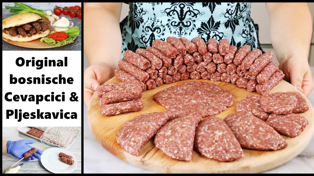 BESTES & ORIGINALES ĆEVAPČIĆI REZEPT VOM BALKAN - BOSNISCHE ĆEVAPČIĆI  UND PLJESKAVICA REZEPT