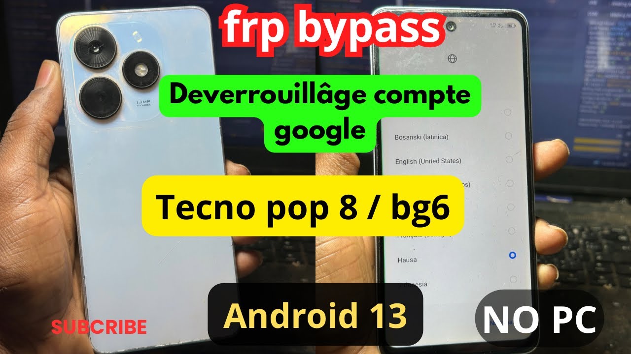 FRP bypass Tecno  POP 8 | déblocage de compte Google Tecno POP 8 | Tecno BG6