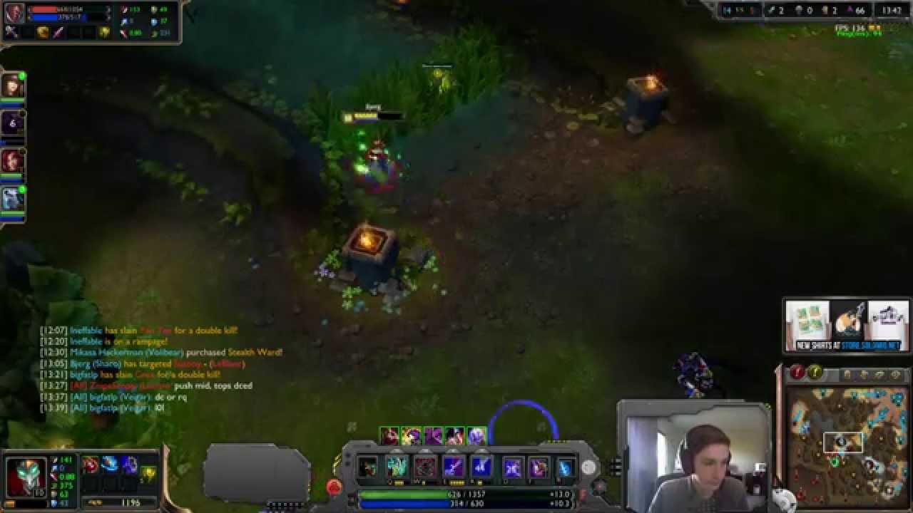 Bjergsen Shaco Jungle [Challenger Ranked solo queue mid]