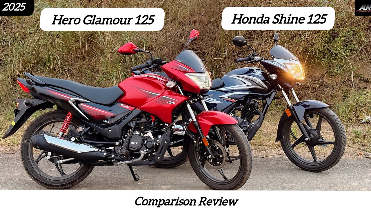 1st On YouTube ❤️⭐️New 2025 Honda Shine 125 OBD2B VS Hero Glamour 125 OG - Only 5K Difference❤️