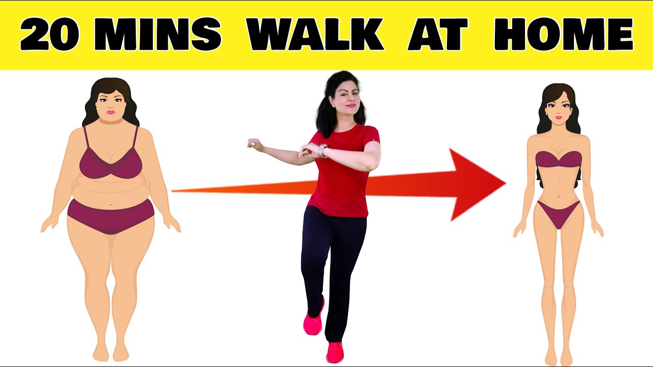 Happy n’ Easy 20 Mins Walk At Home For Weight Loss | Full Body Fat Burning Indoor Walk For Beginners