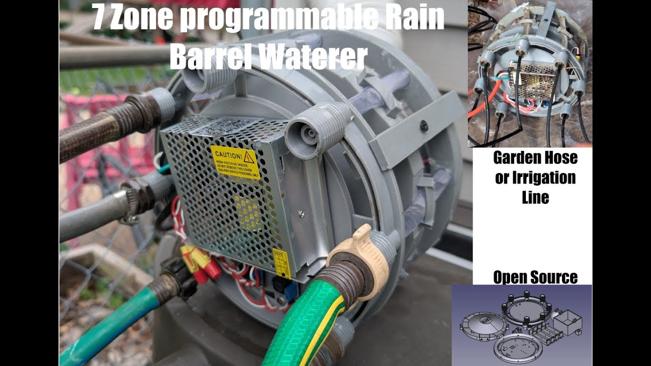 7 zone, programmable rain barrel waterer - $70 - Open source, full build & schematics