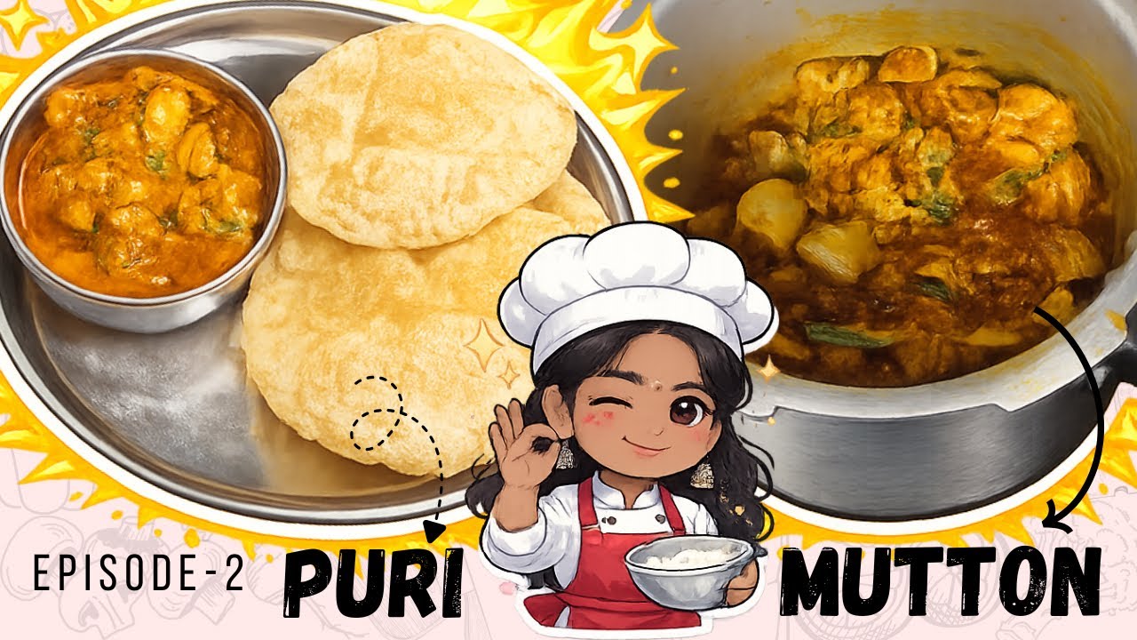 Cook with me👩‍🍳|Episode-2|Mutton curry & puri|MeNi Vlogs