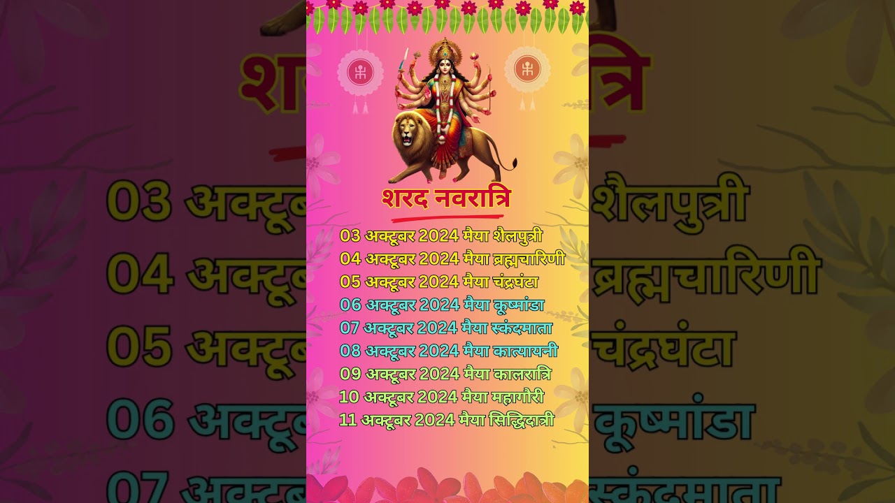 Shardiya Navratri 2024 Date Time Durga Puja 2024 Dates शारदीय नवरात्रि 2024 अष्टमी नवमी दशहरा कब है