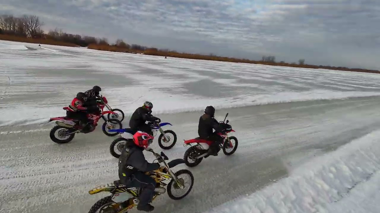 ice racing drone shots