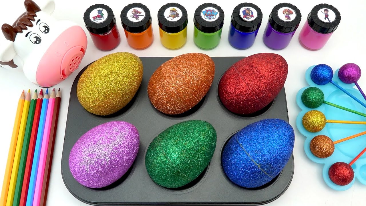Satisfying Video l DIY How To Make Oddly Glitter Eggs SPRUNKI Rainbow Lollipops Candy ASMR
