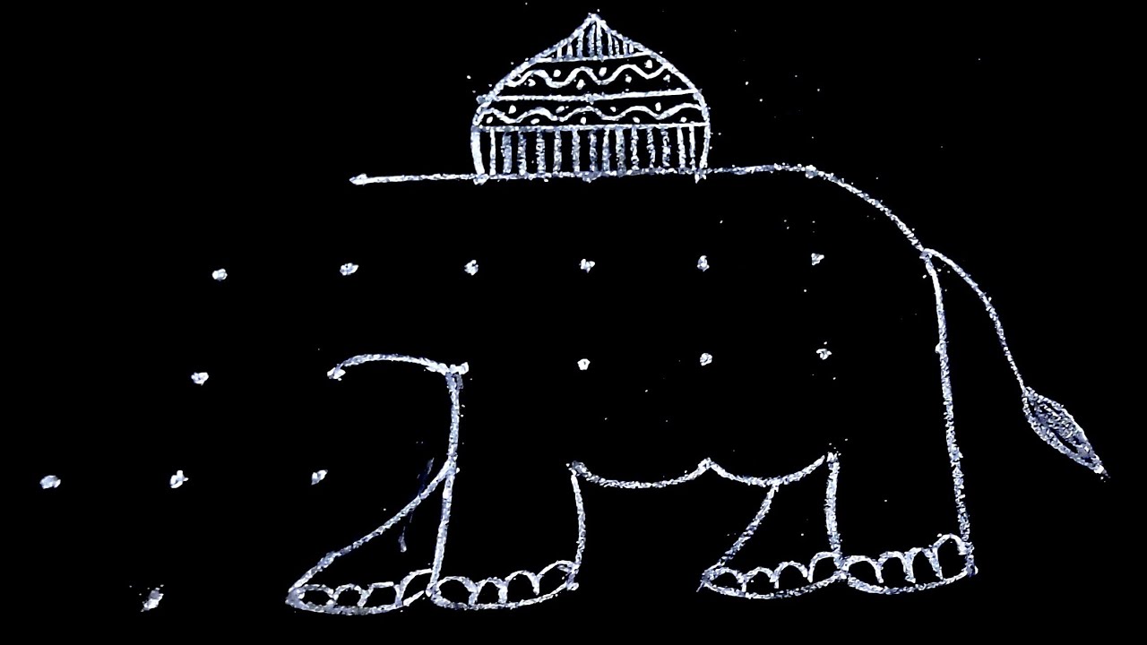 Unique Elephant rangoli designs | unique elephant kolam | yaanai kolam | @KolambySugi