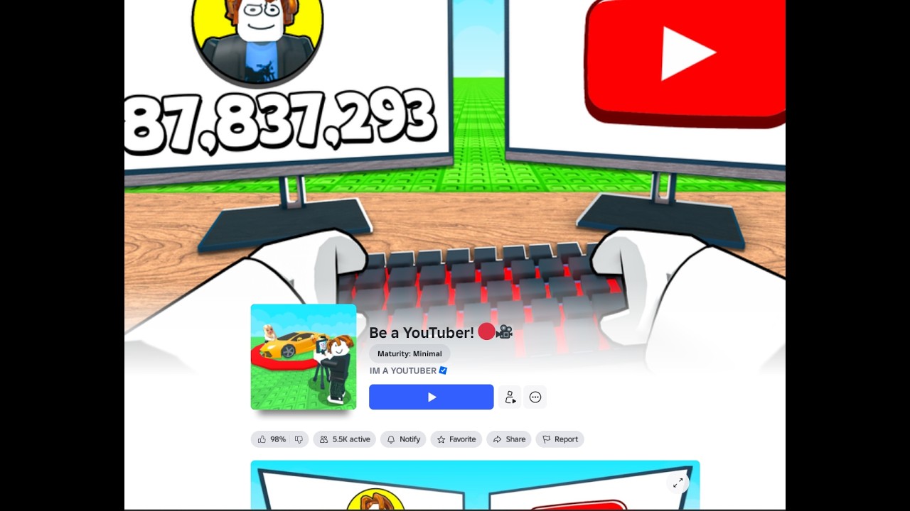 playing be a youtuber