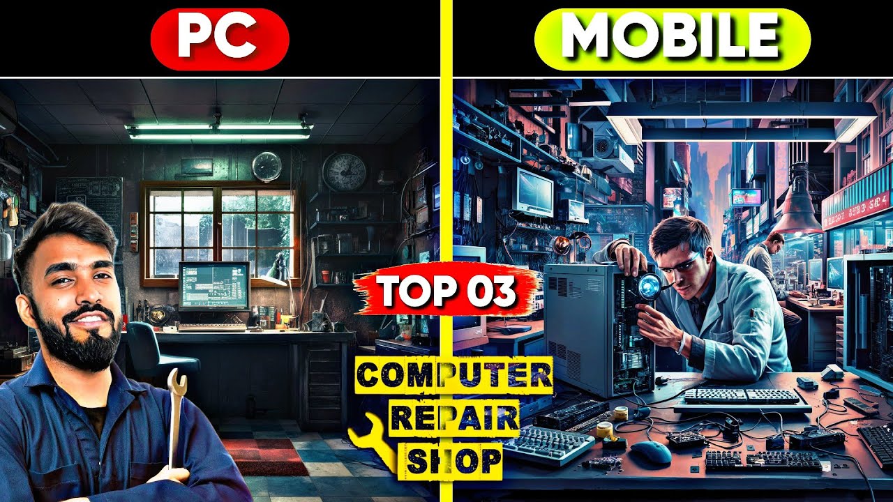 TOP 03 BEST COMPUTER REPAIR SHOP SIMULATOR 🥳 GAME FOR MOBILE | COMPUTER REPAIR SHOP DOWNLOAD ANDROID