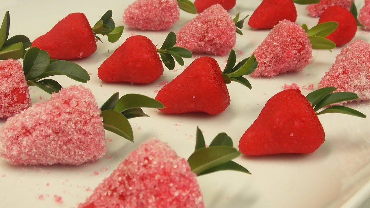 Jagode od badema (posno) - Almond Strawberries (vegan)