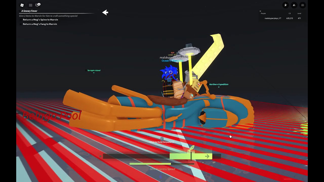 roblox (fisch) try to get 2 exotic fish that are annoying ( and 1 apex beluga that randomly spawned)