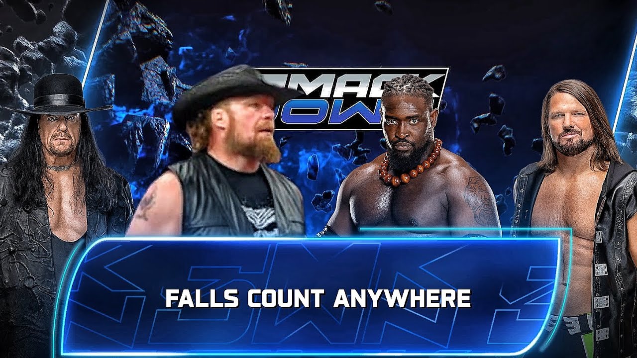 Undertaker Vs Brock Lesnar Vs Oba Vs AJ Styles - Fatal 4 Way Match At WWE Smackdown