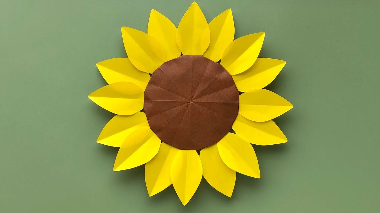 【折り紙・ペーパークラフト】花びらたくさん♪大きなひまわりの作り方