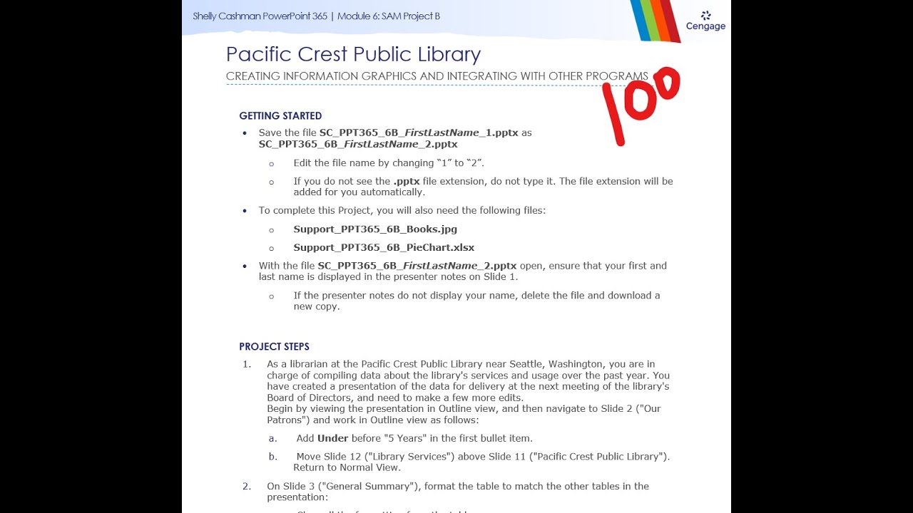 Shelly Cashman PowerPoint 365 | Module 6: SAM Project B
