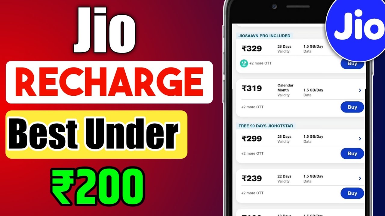 Best Jio Recharge Plan Under ₹200 | Best Jio Recharge Plan Under ₹200