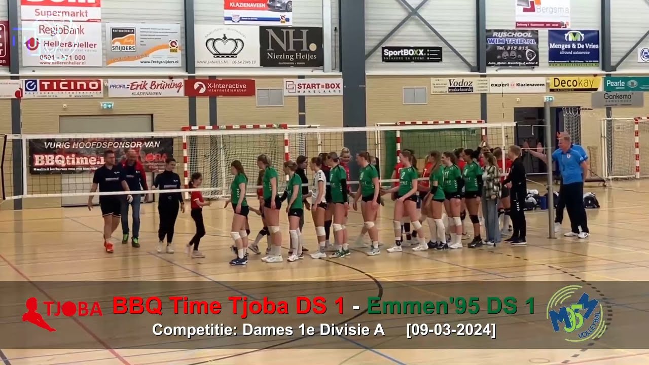 Volleybal Dames 1e Divisie A: BBQ Time Tjoba D1 - Emmen'95 D1 [09-03-2024]