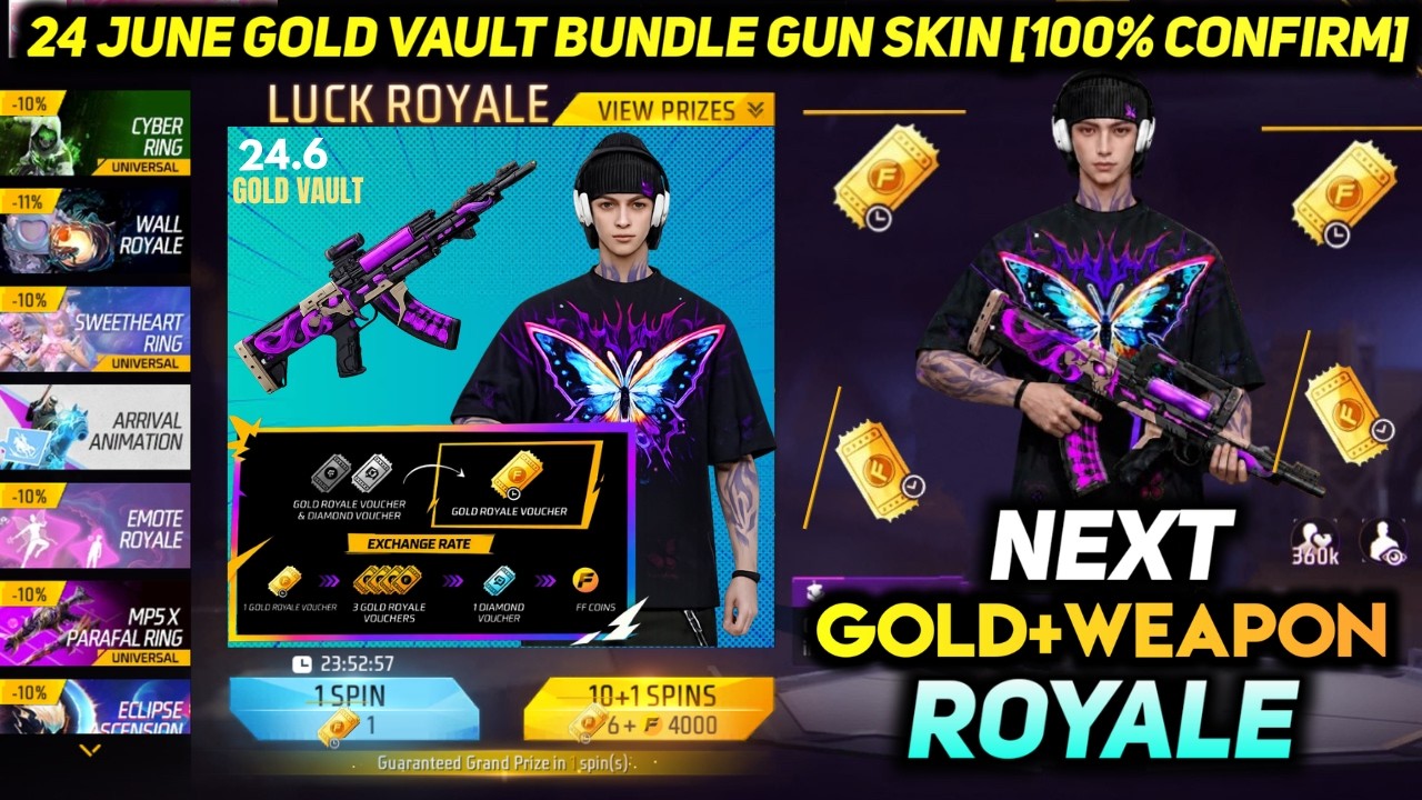 GOLD VAULT NEW UPDATE | FREE FIRE GOLD ROYALE REMOVED NEW BUNDLE | GOLD ROYAL REMOVE NEXT VOUCHER FF