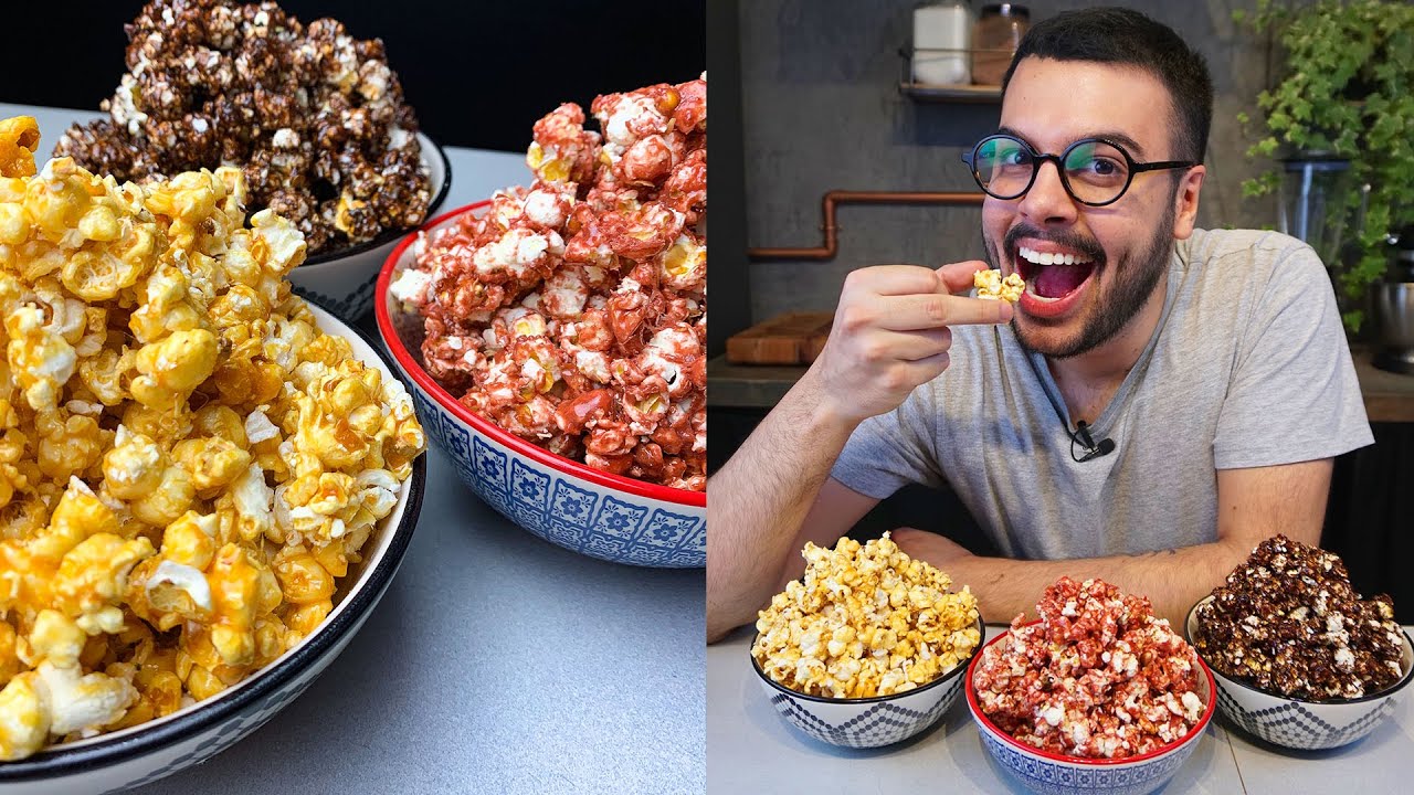 OS 3 MELHORES SABORES DE PIPOCA DOCE: CARAMELO, CHOCOLATE E MORANGO | Thigas Ribeiro