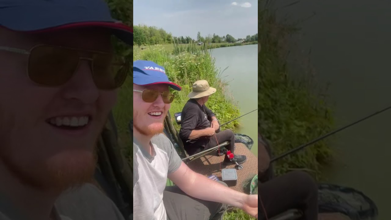 neo and grandad fishing!!! 😆 i think ones enjoying it!! #fishing #polefishing #sunnyday