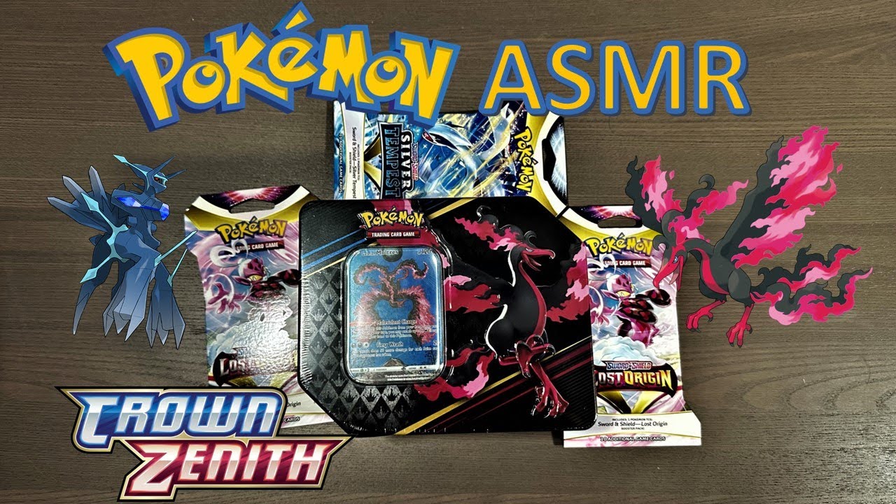 ASMR Opening Pokémon Card Packs | CROWN ZENITH GALARIAN MOLTRES TIN! (No Talking)