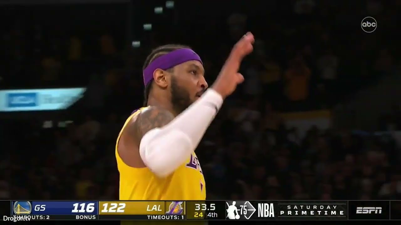 Carmelo Anthony Saves Entire Lakers with a Clutch Three Pointers against Warriors