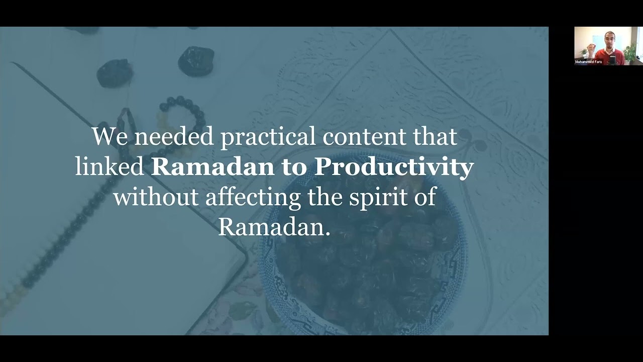 [Replay] 7 Productivity Principles For Ramadan with Mohammed Faris
