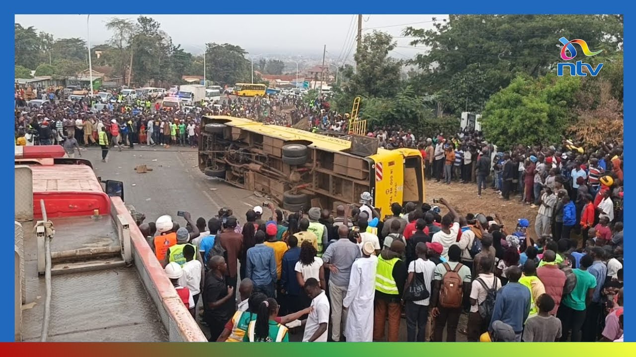 Mass funeral service underway for 22 victims killed in a deadly crash along the Kisumu-Kakamega road