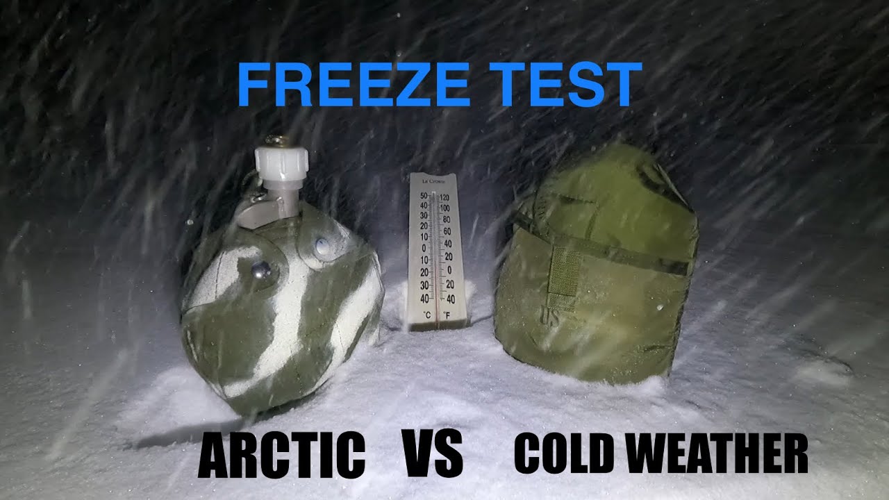 Military Surplus FREEZE TEST Arctic Canteen VS Cold Weather Canteen Impressive results
